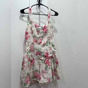 Floral Pink and Green women’s romper